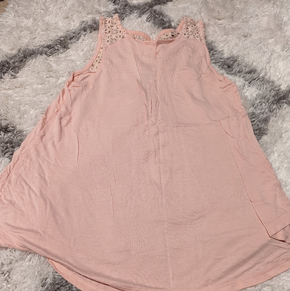 Pink lace tank top